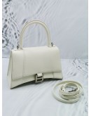 BALENCIAGA HOURGLASS S GRAINED CALFSKIN LEATHER TOP HANDLE BAG