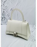 BALENCIAGA HOURGLASS S GRAINED CALFSKIN LEATHER TOP HANDLE BAG