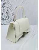 BALENCIAGA HOURGLASS S GRAINED CALFSKIN LEATHER TOP HANDLE BAG