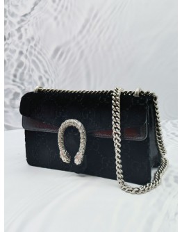 GUCCI GG DIONYSUS VELVET LEATHER CHAIN BAG SHW