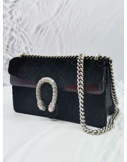 GUCCI GG DIONYSUS VELVET LEATHER CHAIN BAG SHW