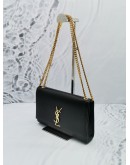 YSL SAINT LAURENT MEDIUM EMBOSSED LEATHER KATE CHAIN BAG GHW