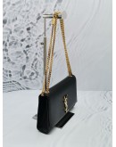 YSL SAINT LAURENT MEDIUM EMBOSSED LEATHER KATE CHAIN BAG GHW