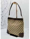 GUCCI GG CANVAS WITH LEATHER SHOULDER BAG