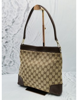 GUCCI GG CANVAS WITH LEATHER SHOULDER BAG