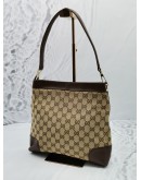 GUCCI GG CANVAS WITH LEATHER SHOULDER BAG