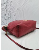 BURBERRY BURGUNDY HOUSE CHECK CANVAS AND LEATHER CROSSBODY BAG