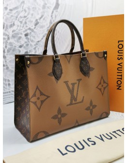 LOUIS VUITTON MONOGRAM REVERSE CANVAS ON THE GO MM -FULL SET-