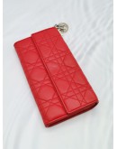 CHRISTIAN DIOR QUILTED CANNAGE LEATHER LONG WALLET