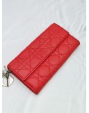 CHRISTIAN DIOR QUILTED CANNAGE LEATHER LONG WALLET