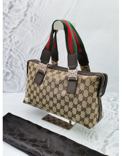 GUCCI GG CANVAS WEB SHOULDER BAG