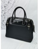 AIGNER LEATHER HANDLE BAG IN BLACK