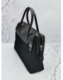 AIGNER LEATHER HANDLE BAG IN BLACK