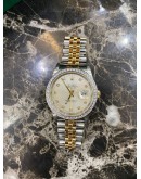 ROLEX OYSTER PERPETUAL DATEJUST 18K YELLOW GOLD DIAMOND DIAL REF 16233 36MM AUTOMATIC UNISEX WATCH