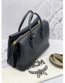 MCM MILLA PEBBLED LEATHER TOTE BAG WITH STRAP