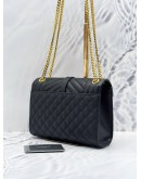 YSL YVES SAINT LAURENT MEDIUM ENVELOPE MATELASSE GRAIN DE POUDRE EMBOSSED LEATHER CHAIN BAG