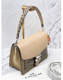 COACH TABBY SHOULDER BAG IN COLOR-BLOCK WITH SNAKESKIN DETAIL