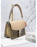 COACH TABBY SHOULDER BAG IN COLOR-BLOCK WITH SNAKESKIN DETAIL