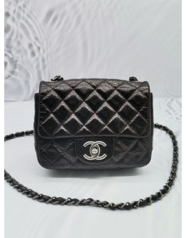 CHANEL MINI SQUARE QUILTED LAMBSKIN LEATHER SINGLE FLAP BAG
