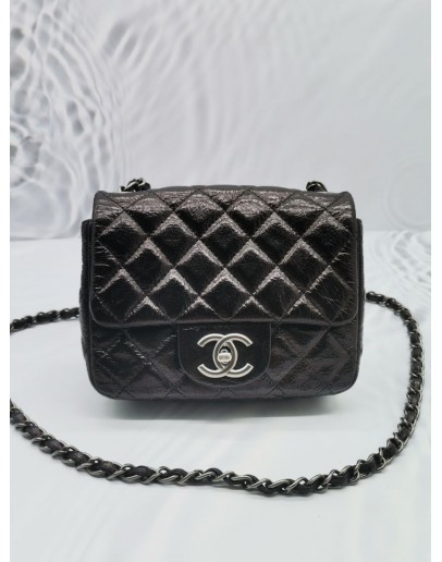 CHANEL MINI SQUARE QUILTED LAMBSKIN LEATHER SINGLE FLAP BAG