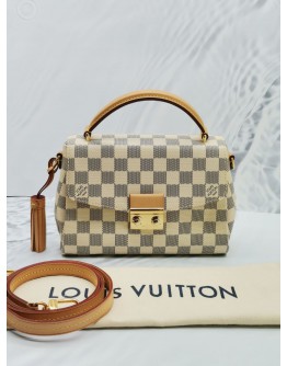 LOUIS VUITTON CROISETTE DAMIER AZUR CANVAS BAG WITH STRAP