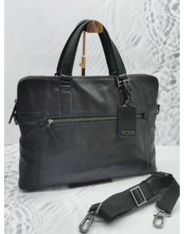TUMI LEATHER BRIEFCASE WITH STRAP