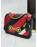 VERSACE MEDUSA TURNLOCK NAPPA QUILTED ICON STRIPE CROSSBODY CHAIN BAG