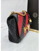 VERSACE MEDUSA TURNLOCK NAPPA QUILTED ICON STRIPE CROSSBODY CHAIN BAG