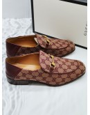 GUCCI LOAFER GG CANVAS & LEATHER LOAFER SIZE 7 1/2 -FULL SET-