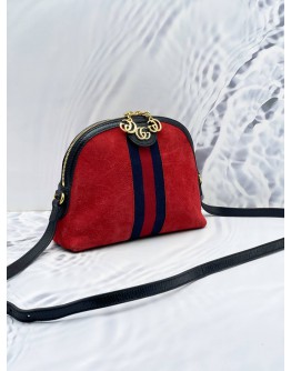 GUCCI SMALL OPHIDIA SUEDE LEATHER CROSSBODY BAG