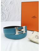 HERMES REVERSIBLE BELT SILVER BUCKLE SIZE 85