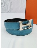 HERMES REVERSIBLE BELT SILVER BUCKLE SIZE 85