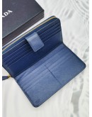 PRADA SAFFIANO LEATHER LONG WALLET IN BLUE