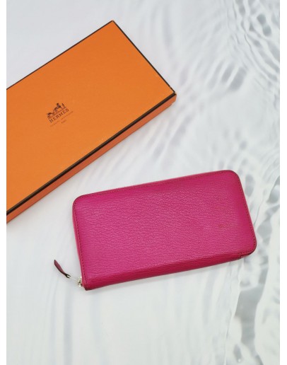 HERMES LEATHER LONG WALLET IN PINK