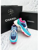 (BRAND NEW) CHANEL CC MULTICOLOR TRAINER SNEAKERS SIZE 39 -FULL SET-