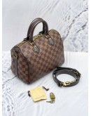 LOUIS VUITTON SPEEDY BANDOULIERE 25 DAMIER EBENE CANVAS BAG