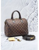 LOUIS VUITTON SPEEDY BANDOULIERE 25 DAMIER EBENE CANVAS BAG