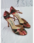 JIMMY CHOO FLORAL SATIN RUBY CUT D'ORSAY POINTED TOE SIZE 39