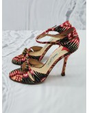JIMMY CHOO FLORAL SATIN RUBY CUT D'ORSAY POINTED TOE SIZE 39