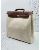 HERMES 39 VACHE HUNTER CANVAS & LEATHER BAG