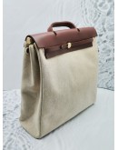 HERMES 39 VACHE HUNTER CANVAS & LEATHER BAG