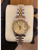 ROLEX LADY DATEJUST REF 79173 HALF 18K YELLOW GOLD CHAMPAGNE JUBILEE DIAMOMD DIAL 26MM AUTOMATIC YEAR 2000 WATCH