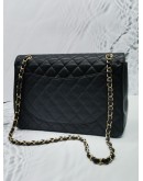 CHANEL CLASSIC MAXI DOUBLE FLAP BAG CAVIAR LEATHER GHW -FULL SET-