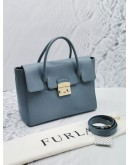 FURLA TOP HANDLE LEATHER BAG WITH STRAP