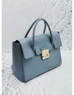 FURLA TOP HANDLE LEATHER BAG WITH STRAP