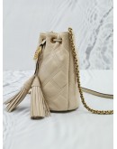 TORY BURCH LADIES FLEMINH SOFT QUILTED LEATHER MINI BUCKET BAG