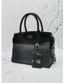 PRADA BLACK SAFFIANO LUX AND CITY LEATHER ESPLANADE TOTE BAG