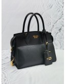 PRADA BLACK SAFFIANO LUX AND CITY LEATHER ESPLANADE TOTE BAG