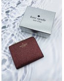 KATE SPADE SHIMMER GLITTER CALFSKIN LEATHER L-ZIP BIFOLD WALLET