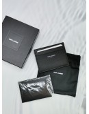 (BRAND NEW) YSL SAINT LAURENT BLACK GRAIN DE POUDRE EMBOSSED LEATHER CARD HOLDER -FULL SET-